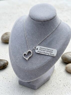 925 Diamond Hearts Necklace Jewelry Sterling